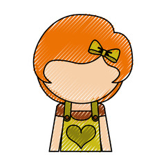 scribble faceless upper body women avatar graphic design