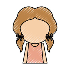 scribble faceless upper body women avatar graphic design