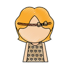 scribble faceless upper body women avatar graphic design
