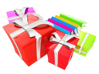 Gifts and books. 3d illustration