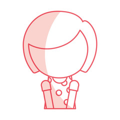 shadow pink faceless cute upperbody little girl vector illustration graphic design