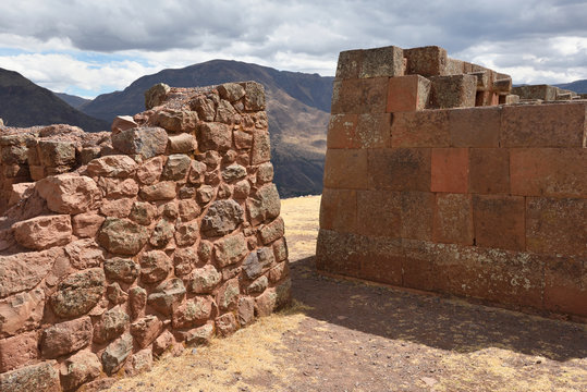 Inca structures in the urban sector of Pisac