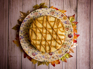 Single Layered Salted Caramel Drizzled Cheesecake