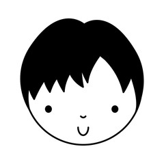 Obraz premium black icon cute little boy vector illustration graphic design