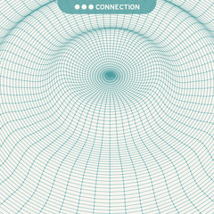Fototapeta premium Lattice Structure. Science or Technology Background. Graphic Design. 3D Grid Surface. Abstract Vector Illustration.