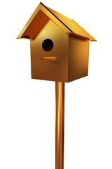 Golden nesting box. 3d illustration