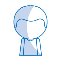 shadow cute upperbody little boy vector illustration graphic design