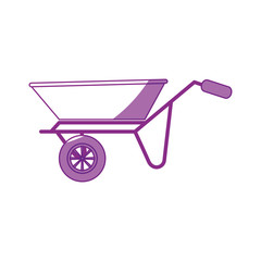 Fototapeta na wymiar wheelbarrow icon over white background vector illustration