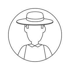 gardener man with a hat icon over white background vector illustration