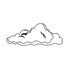 cloud icon over white background vector illustration