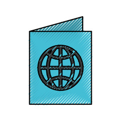 scribble blue passport cartoon vector graphic design