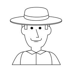 gardener man with a hat icon over white background vector illustration