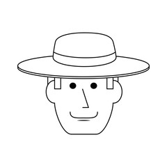 gardener man with a hat icon over white background vector illustration