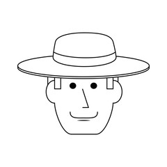 gardener man with a hat icon over white background vector illustration