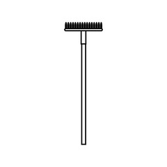 gardening rake icon over white background vector illustration
