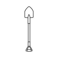 gardening shovel icon over white background vector illustration