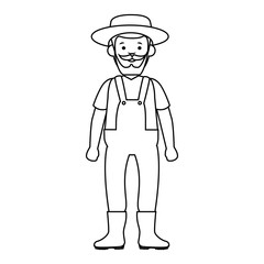 cartoon gardener old man  icon over white background vector illustration