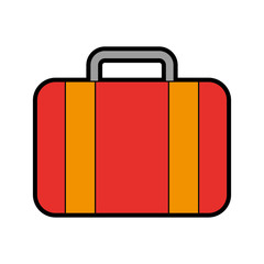 color red suitcase cartoon vector graphic design