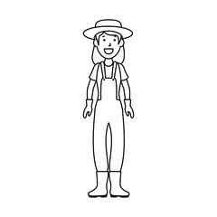 cartoon gardener woman icon over white background vector illustration