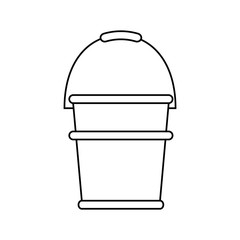 gardening bucket icon over white background vector illustration