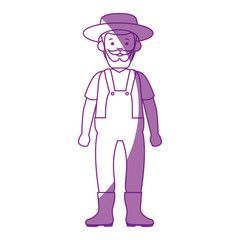 cartoon gardener old man  icon over white background vector illustration