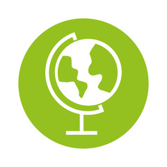 round icon green world map cartoon vector graphic design