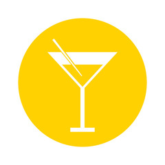 round icon cute yellow cocktail cartoon vector graphic design