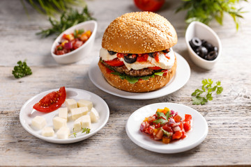 Tasty grilled beef burger