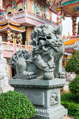 Chinese guardian lion statue