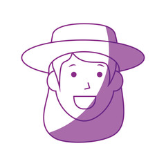 cartoon gardener woman icon over white background vector illustration