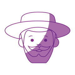 cartoon gardener old man  icon over white background vector illustration