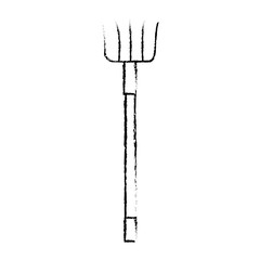 gardening fork icon over white background vector illustration