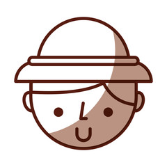 shadow cute brown safari kid face cartoon vector graphic design