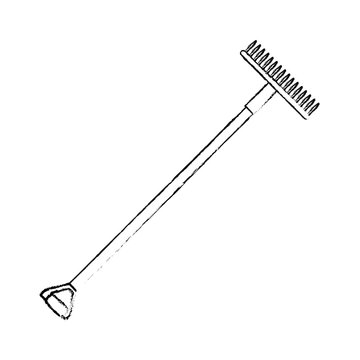 gardening rake icon over white background vector illustration