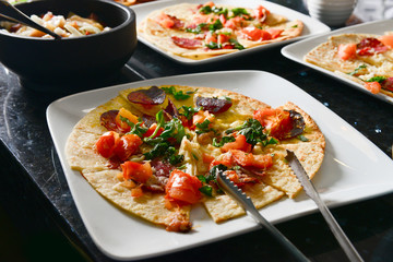 pizza on buffet