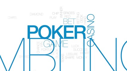 Poker animated word cloud, text design animation. Kinetic typography. - Powered by Adobe