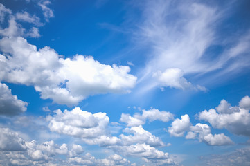 White fluffy clouds background.