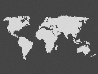 Fototapeta na wymiar World Map Illustration in hexagons