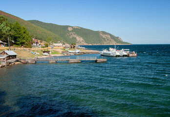 Pier at the village of Bolshie Koty on Lake Baikal © afrutin
