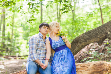 Naklejka premium A young sweet couple in love