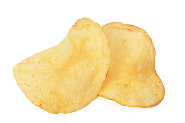 Potato chips isolated on white