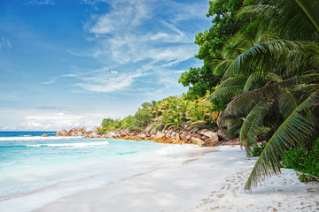 Beach Anse Cocos, La Digue, Seychelles.