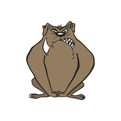 bulldog cartoon vector illustration