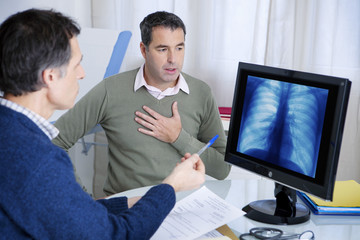 Patient consulting for breathing difficulties