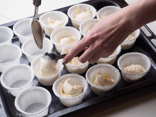 Fototapeta na wymiar Cupcake muffin paper forms