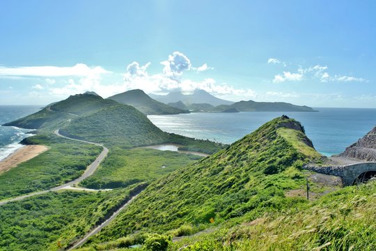 Beautiful scienic landscape views of the ocean and mountains