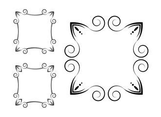 Set of decorative vintage frames. Vector