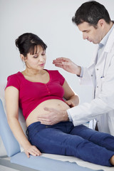 Pregnant woman in consultation