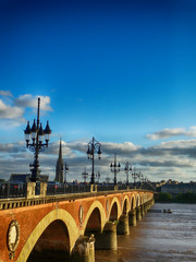 Old Stone Bridge In Bordeaux France