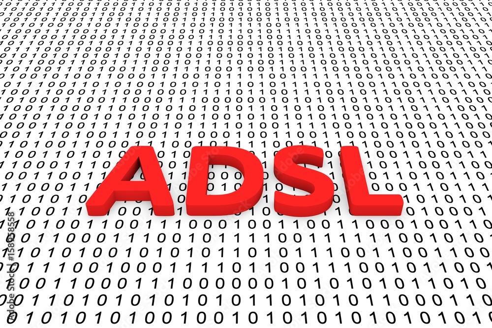 Wall mural adsl in the form of binary code, 3d illustration